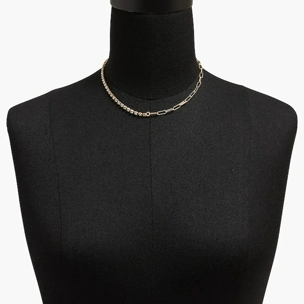 J.Crew Factory Crystal and Gold Layering Necklace - Picture 3 of 8